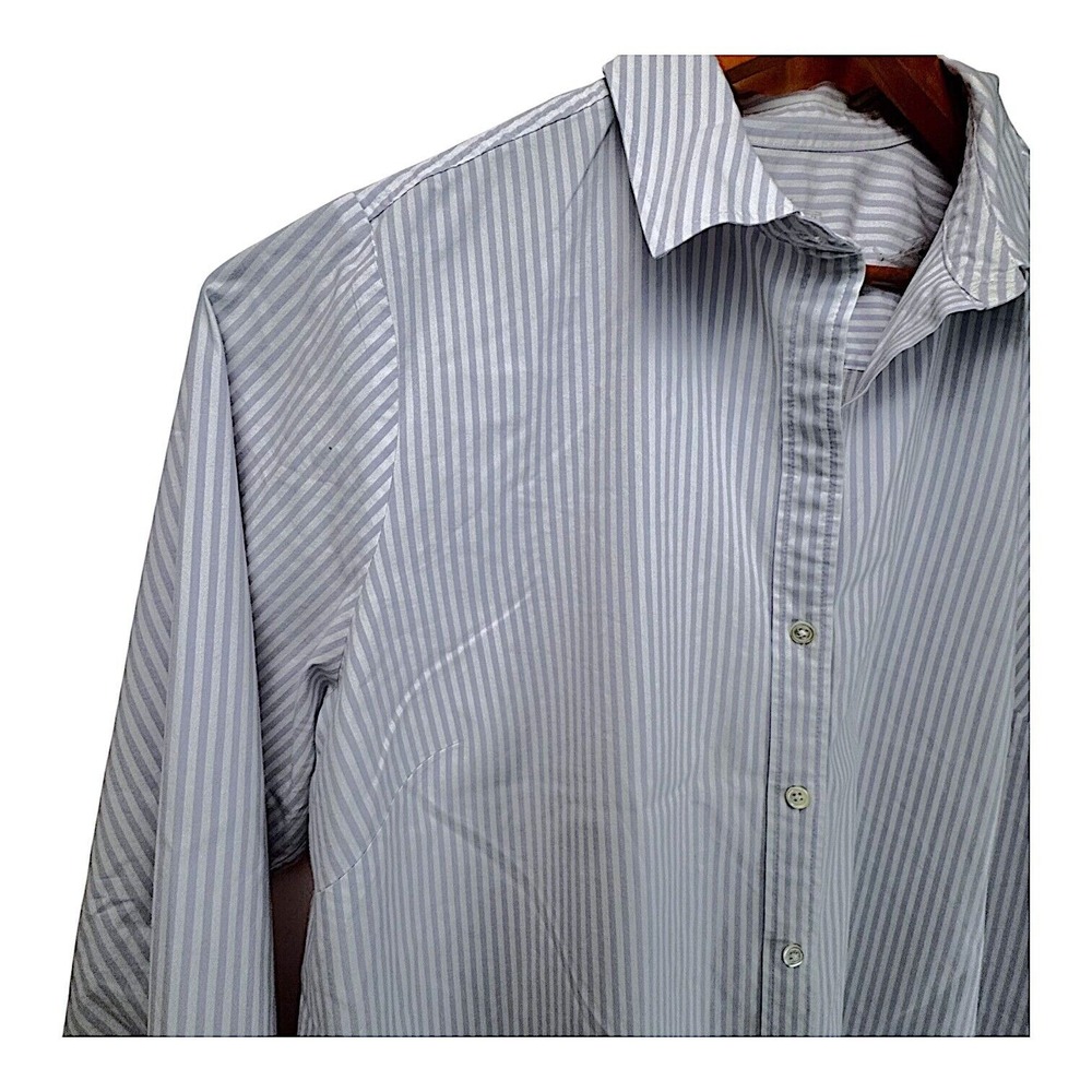 J Jill 'Perfect Shirt' Long Sleeve Button Down Purple White Striped Top Sz 3X - Picture 4 of 10